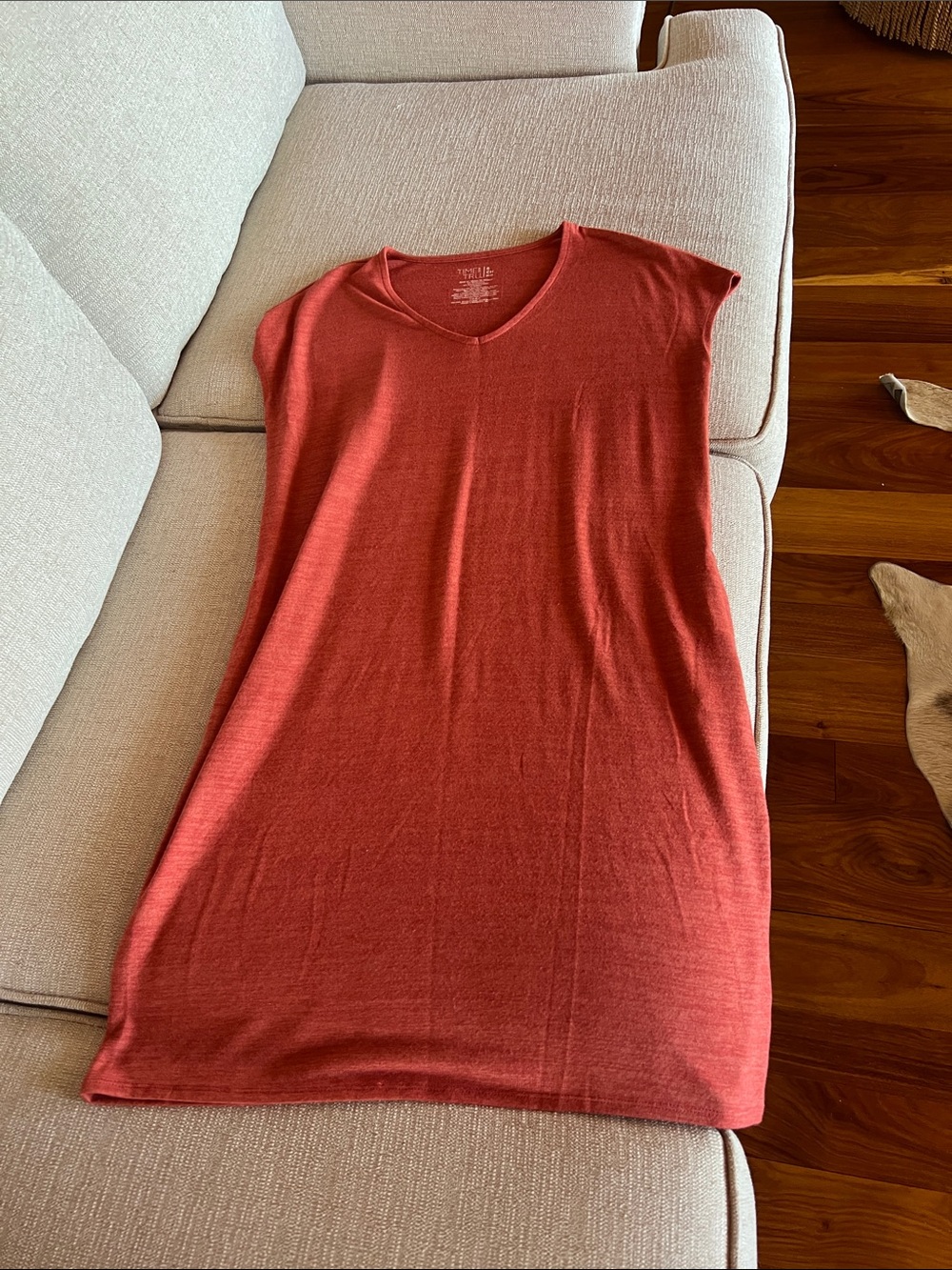 Time and Tru Rust Red V-Neck Sleeveless Dress